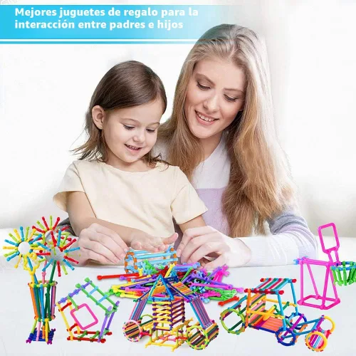Vista 7 de Juboury 1054pcs juguete de construcción bloques de construcción barras