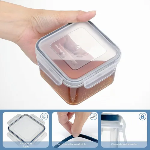 Vista 5 de 28 recipientes de almacenamiento de alimentos con tapas, recipientes extragrandes para congelador para alimentos, sin BPA, para carne, fruta Paquete