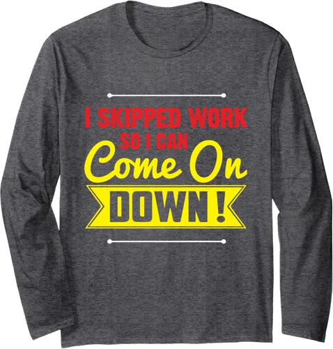 Vista 5 de Camiseta de manga larga con texto en inglés "I Skipped Work So I Can Come on Game Show, Negro, S