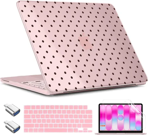 Vista 37 de TWOLSKOO Funda para MacBook Neo de 13 pulgadas 2026 A3404 A18 Pro Chip, funda rígida de plástico con adaptador tipo C, 2 fundas para cámara web