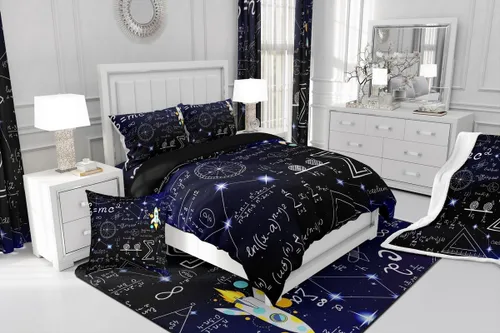 Vista 211 de Erosebridal Juego de edredón de hojas de cannabis, juego de ropa de cama de marihuana con estampado colorido de plantas, decoración bohemia de 2