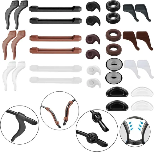 Vista 7 de 34 retenedores de lentes de silicona, soportes para patillas para gafas, protectores antideslizantes, tapones para lentes que se mantienen en su