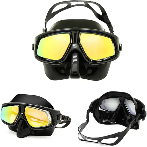 Vista 2 de Máscara de buceo óptica positiva, máscara de snorkel con lentes de vidrio templado, protección UV antivaho Silver Dive W/ Snorkel