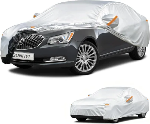 Vista 73 de GUNHYI - Funda de automóvil de 6 capas para Tesla Model 3 (2017-2025), impermeable para todo tipo de clima, protección UV contra la nieve, el sol
