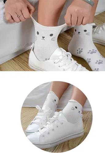 Vista 6 de DOBIKULU Calcetines de animales lindos para mujer, calcetines de perro y gato, novedosos calcetines divertidos, regalos de animales para mujeres
