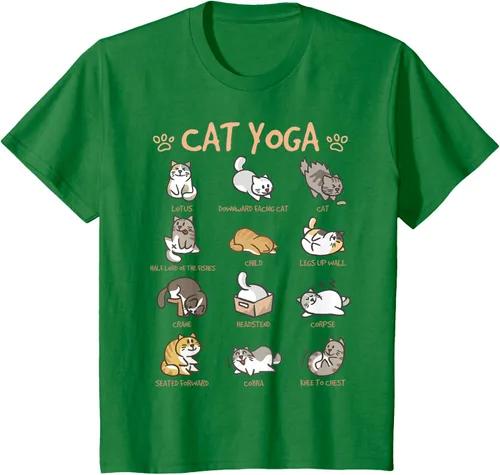 Vista 52 de Cat Yoga Poses Cats Practicing Mindfulness Meditación Kitten - Camiseta, Negro, S