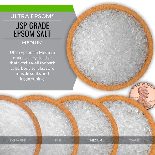 Vista 6 de SaltWorks Ultra Epsom - Sal de baño premium, grano medio, bolsa de 2 libras