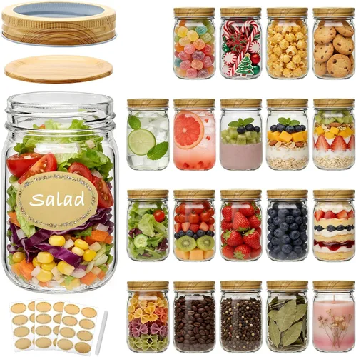 Vista 9 de Accguan - Tarros de vidrio con tapa, ideal para almacenamiento de cocina