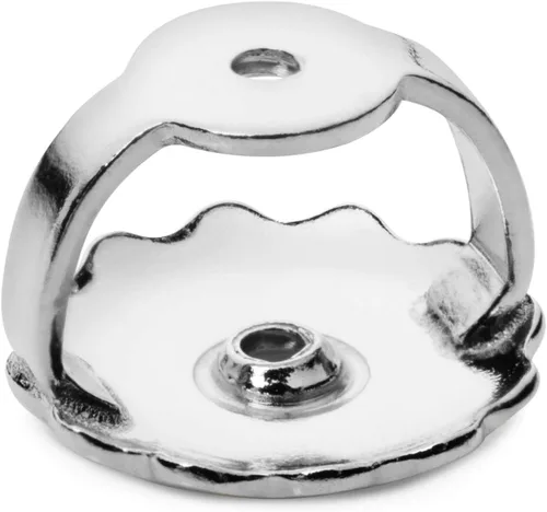 Vista 17 de Everyday Elegance Pendientes sólidos de oro blanco de 14 quilates con dos piezas de repuesto para parte trasera de arete Tornillo roscado