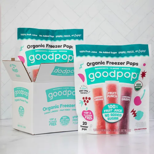 Vista 6 de GoodPop Paletas congeladoras orgánicas – 100% jugo, sin azúcar añadida – 20 unidades – 2