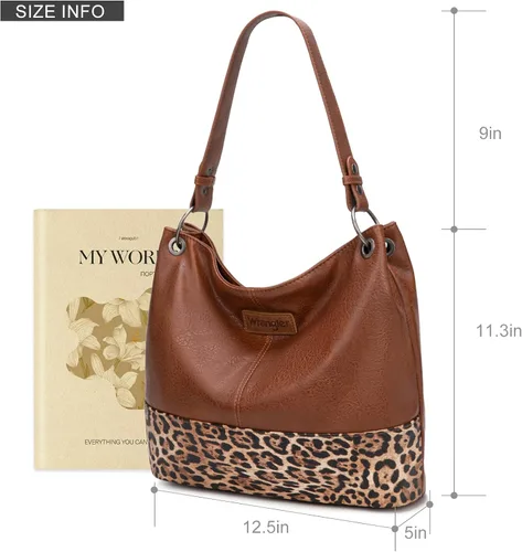 Vista 14 de Wrangler Hobo - Bolsas para mujer de cuero vegano con asa superior, bolsos de hombro y bolsos