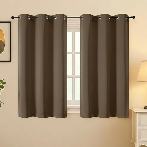 Vista 230 de Simplebrand Juego de 2 paneles de cenefa aguamarina para ventana de cocina de 14 pulgadas de largo, cortinas de oscurecimiento de habitación
