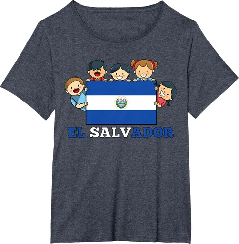 Vista 76 de Camiseta salvadoreña del Mes de la Herencia Hispana con la bandera de El Salvador para niños, Negro