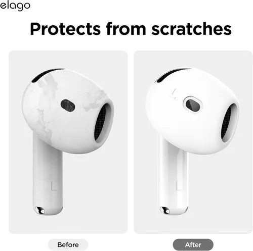 Vista 4 de elago 2 pares de fundas para AirPods 4 almohadillas diseñadas para AirPods 4, [cabe en la funda] funda de silicona antideslizante, antiarañazos