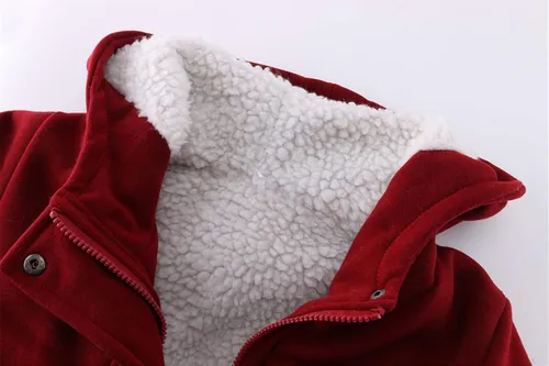 Vista 3 de JiangWu Abrigo grueso de forro polar con capucha para mujer, chaqueta cálida de invierno