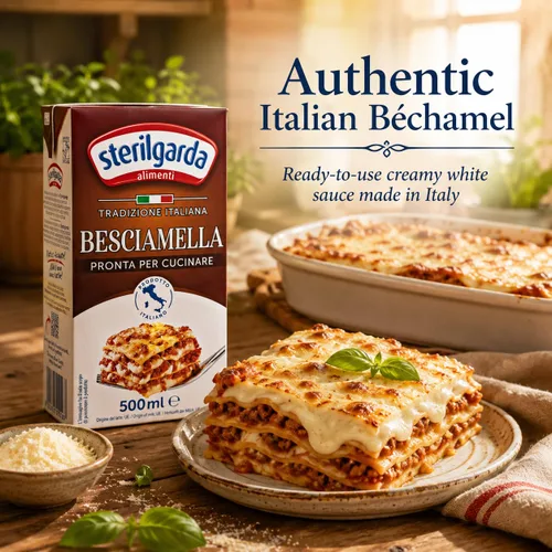 Vista 2 de Sterilgarda Salsa Béchamel Italiana Lista para Usar 16.9 fl oz (500ml) - Paquete de 1