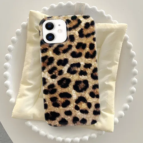 Vista 7 de J.west Funda compatible con iPhone 11, funda para iPhone 11, suave y brillante estampado de leopardo perlado con diseño de animales para mujeres
