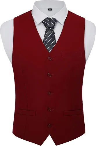Vista 3 de BABEYOND Chaleco de gángster de Gatsby de los años 20 con accesorios para disfrazarse con sombrero Fedora