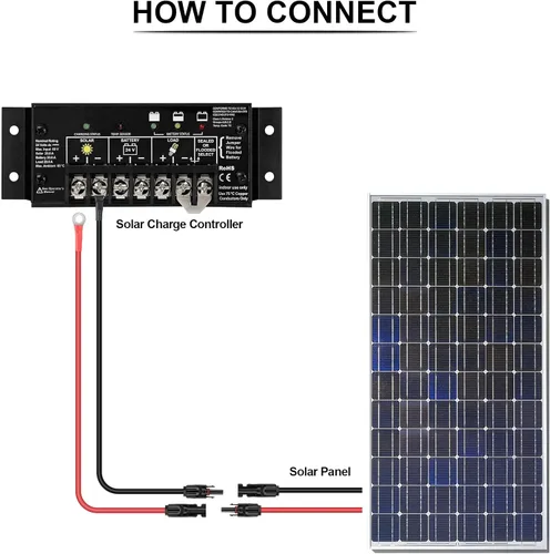 Vista 5 de iGreely Kit adaptador de panel solar de alambre de calibre 10 – Conector de cable de 3 pies para controlador de carga solar de RV, generador