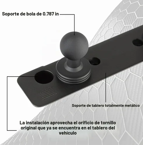 Vista 4 de Soporte para teléfono Bulletpoint compatible con panel de 2013-2018 RAM Truck y RAM 1500 Classic 2019+ con montaje de bola de 20 mm - Compatible