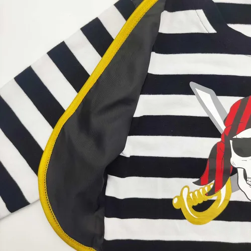 Vista 5 de Toddler Kids Baby Boys Halloween Pirate Costumes Outfit with Hat, Children's Buccaneer Captain Clothes with Headpiece