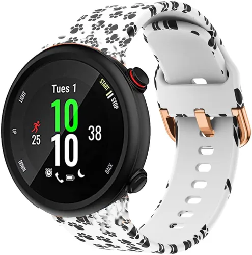 Vista 4 de Correa de reloj compatible con Forerunner 45, correas de repuesto de reloj de silicona con patrón impreso para mujeres y hombres