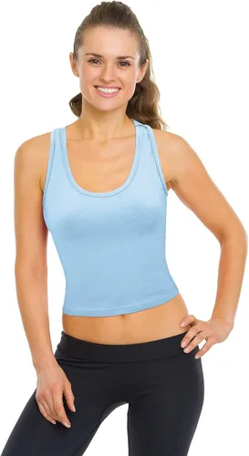 Vista 2 de 4 Pieces Women Basic Crop Tank Top Short Sleeveless Sports Crop Top