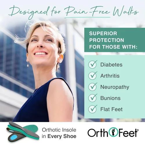 Vista 4 de Orthofeet - Alivio del dolor de pies y talón, ancho extendido, mejor fascitis plantar, ortopédica, diabética para mujer, Chelsea