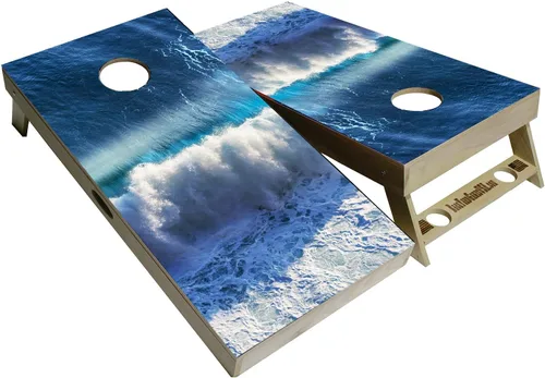Vista 54 de CornholeGamesUSA Pro - Juego de tablas de Cornhole Fabricado en Estados Unidos Abedul báltico 3/4 Sin rebote Patas triples gruesas Dos