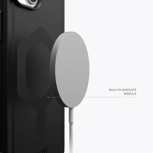 Vista 4 de URBAN ARMOR GEAR UAG Funda compatible con iPhone 15 de 6.1 pulgadas, Essential Armor negro, imán integrado compatible con carga MagSafe, funda