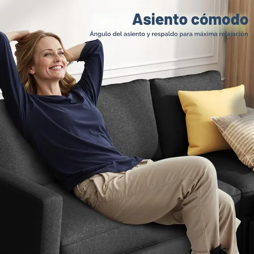 Vista 5 de SUNLEI Sofá seccional modular de 187 cm, cómodo sofá tipo nube con otomano móvil, sofá modular en forma de L de asiento profundo, sofás seccionales