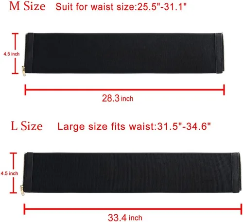Vista 4 de CHIC DIARY Cinturón elástico ancho para mujer para vestido de mujer, cinturón elástico vintage con cremallera