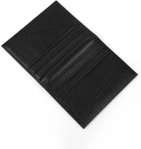 Vista 8 de Cartera de piel súper delgada negra para hombres o mujeres, soportes finos para dinero, carteras para tarjetas de identificación con 8 ranuras
