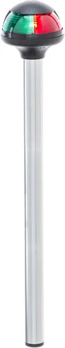 Vista 3 de attwood 5092-10-7 Pulsar - Luz de poste marino bicolor de 10 pulgadas para barco con base de montaje de 2 pines, plata, talla única