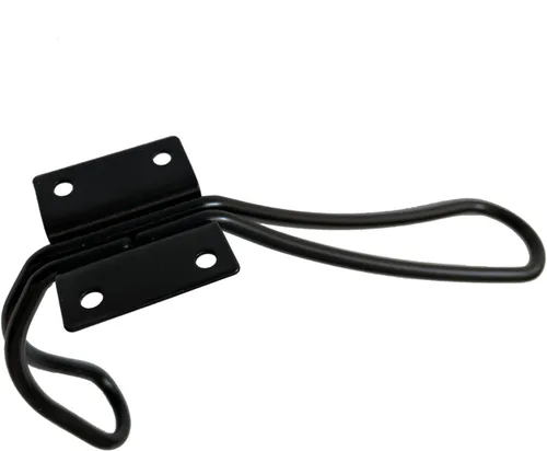 Vista 6 de Ganchos de alambre negros para abrigos, paquete de 5 ganchos rústicos de pared resistentes de doble punta, gancho de entrada para colgar ropa