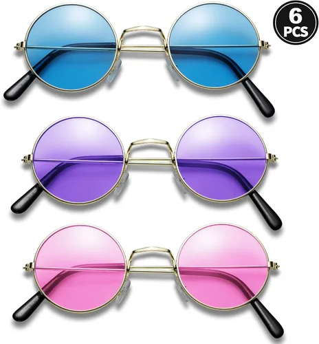 Vista 2 de Bedwina - Gafas de sol retro hippy (6 unidades)
