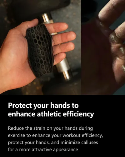 Vista 3 de Guantes de Entrenamiento, Guantes de Gimnasio de Látex Sin Dedos, Agarres de Dominada para Hombres y Mujeres, Agarres de Palma para Entrenamiento