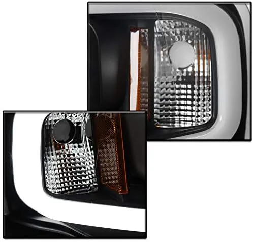 Vista 4 de Para Dodge Ram 1500/2003-2005 2500/3500 LED DRL 2002-2005 Faros delanteros de proyector negro