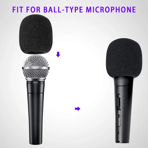 Vista 3 de Parabrisas de micrófono de mano de 6 piezas, filtro de micrófono pop para micrófono de estudio, micrófono de mano Bluetooth y micrófono de mano