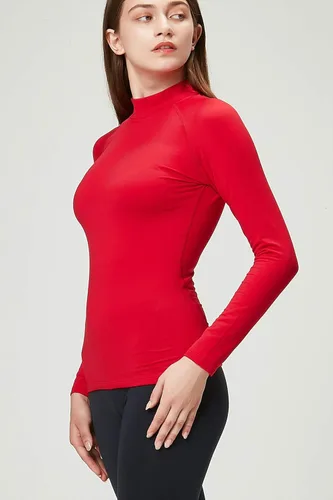 Vista 2 de DEVOPS - Paquete de 2 camisas de manga larga térmicas de cuello tortuga para mujer de comprensión para usar debajo de la ropa