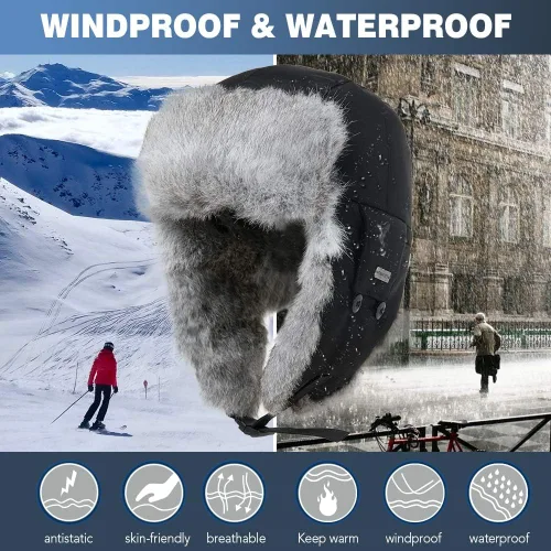 Vista 2 de Comhats Gran XL Trapper Trooper Caza Cálido Oído Solapa Rusia Ushanka Invierno Esquí Clima Frío Bombardero Sombreros para Hombres