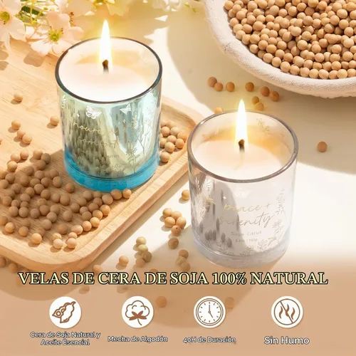 Vista 5 de Velas perfumadas para mujer, juego de 3 velas de soja para el hogar, juego de velas votivas perfumadas para vacaciones, regalos de Pascua, Día