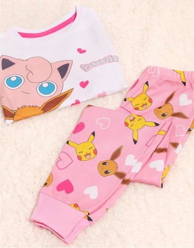 Vista 3 de Pokemon Pijama para niñas y niños con personajes de Besties, Blanco
