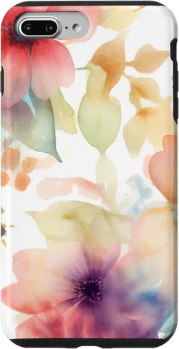Vista 12 de iPhone 16 Lindo Pastel Floral Acuarela Rosa Azul Mujeres Patrón de Flores Caso