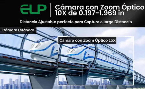 Vista 8 de ELP - Cámara USB de lente varifocal de 5-50mm 1080P con alta definición H.264 Sony IMX323, cámara web para Android, Linux, Windows, video industrial