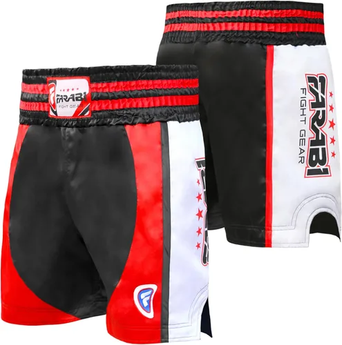 Vista 3 de FARABI Pro Boxeo Muay Pantalones cortos de combate para boxeo MMA Muay Thai Fight Shorts