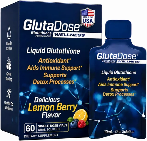 Vista 11 de GlutaDose Suplemento líquido de glutatión, L glutatión líquido con acerola y zinc, sabor natural a bayas de limón, fórmula antioxidante sin azúcar