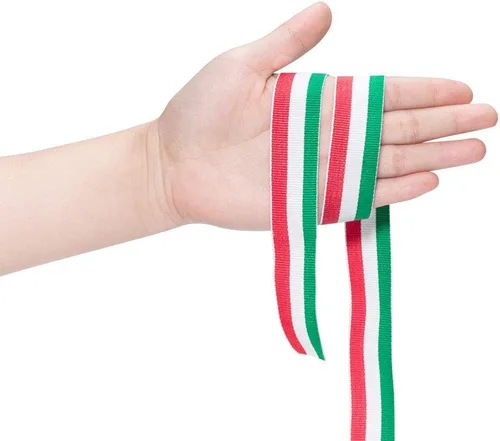 Vista 4 de PH PandaHall Cinta de rayas rojas, blancas y verdes, de 50 yardas, bandera italiana, cinta patriótica, decoraciones navideñas italianas, cintas