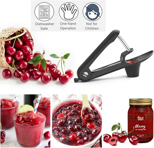 Vista 2 de Picadora de cerezas, herramienta para deshuesar de oliva, removedor de herramientas para deshuesar cereza, removedor de núcleo de pozo de frutas