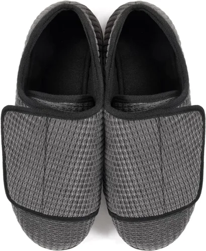 Vista 7 de Zapatilla adaptable antideslizante de ancho amplio para diabéticos con cierre de velcro ajustable para hombre
